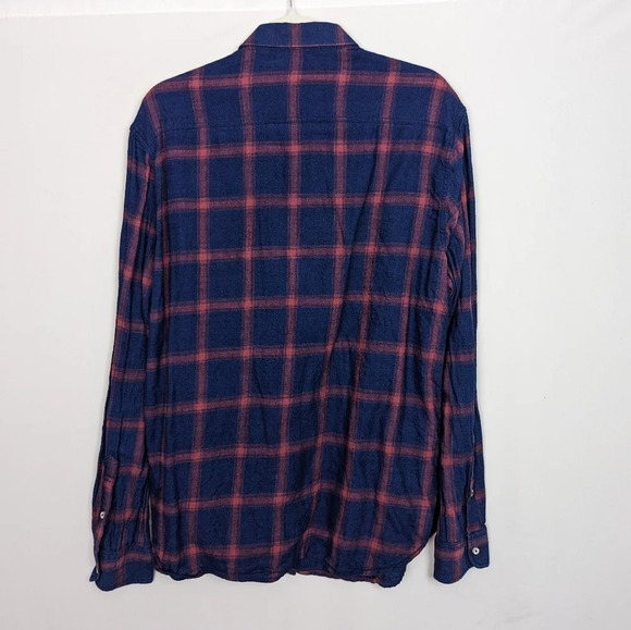 CAFÉ DU CYCLISTE Cote d'Azur Amanda Men XL Cotton Button Up Shirt Flannel Plaid - Picture 7 of 16